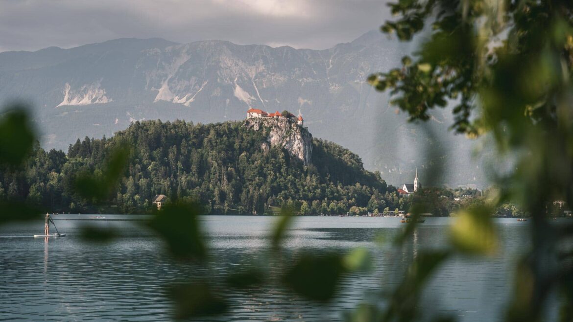 Jezioro Bled i zamek Bled w Słowenii